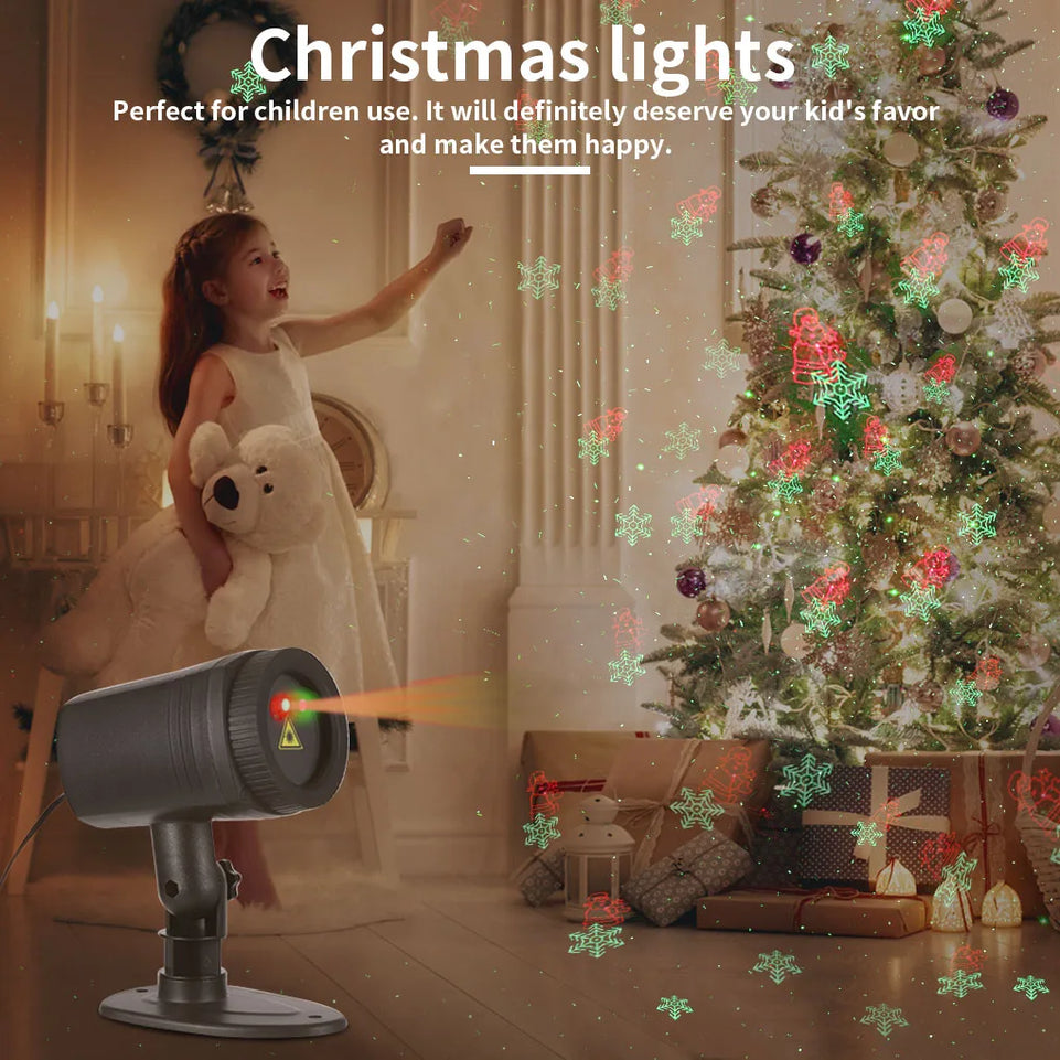 Christmas Outdoor Light Projector with Timer Function Remote Control Spotlight New Year Decoration US Plug