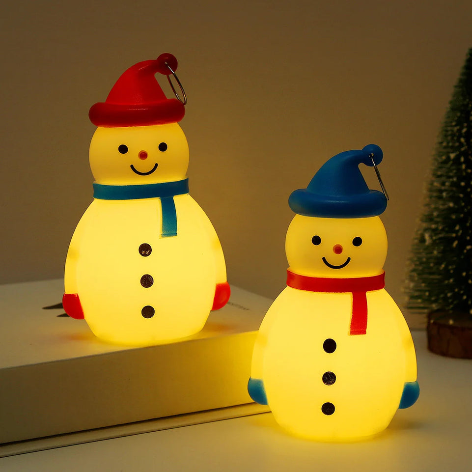 Christmas LED Night Light Hanging Ornaments Santa Claus Snowman Portable Lantern Xmas Party Home Decoration Desk Lamps Pendant